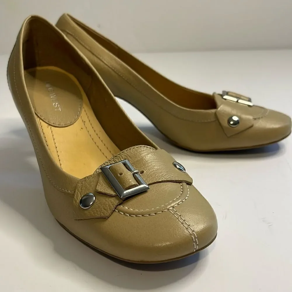 Nine West Leather Kitten Heel Pumps